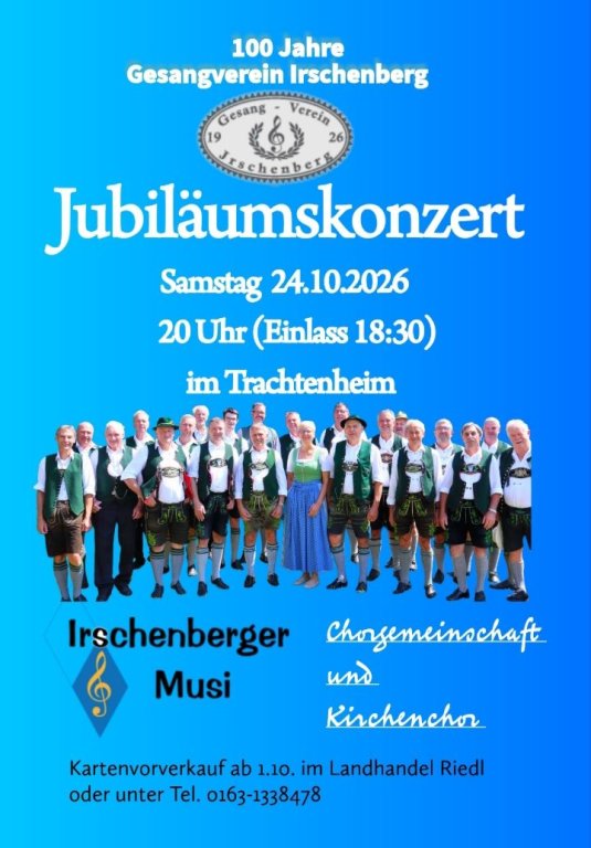 Jubiläumskonzert 100 Jahre Gesangverein Irschenberg
